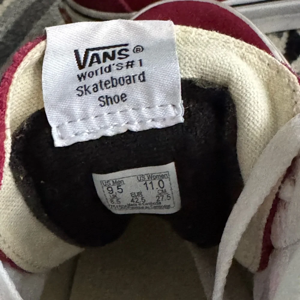Vans Burgundy and White Skateboard Shoes - Picture 7 of 8